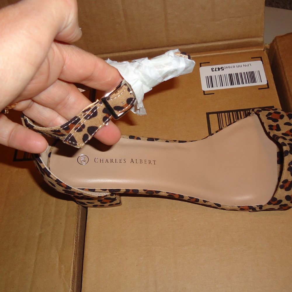 Vegan Faux Suede Leopard Strappy Sandals - Picture 9 of 11
